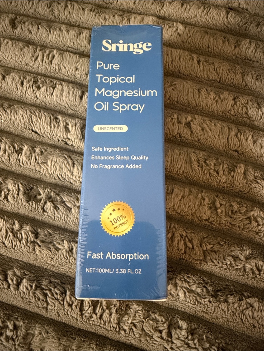 Pure Topical Magnesium Oil Spray - Unscented Blue
